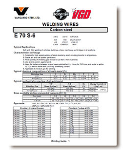 ER70S-6 - Vanguard steel Ltd