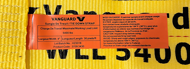 Vanguard's winch safety tag