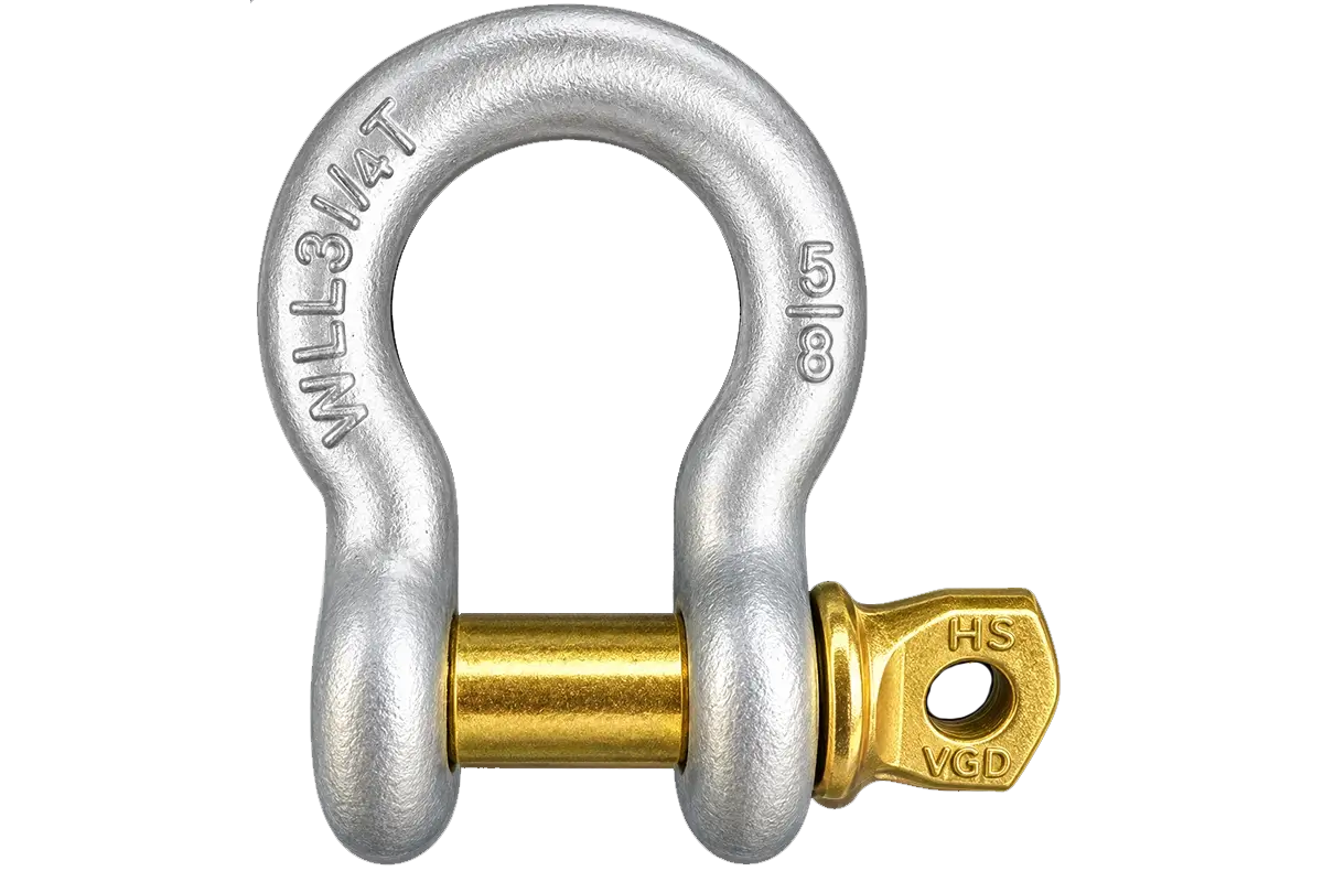 VGD Gold Pin anchor shackle with galvanized body and gold pin
