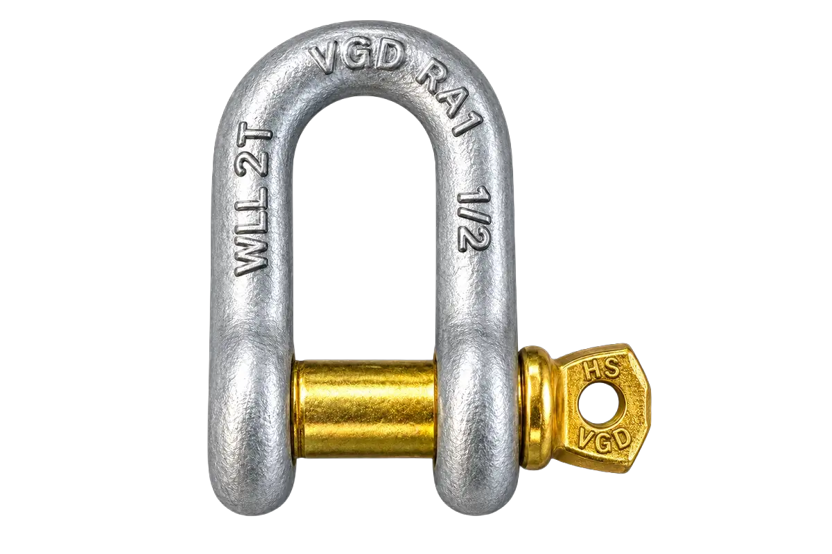 VGD Gold Pin chain shackle with galvanized body and gold pin
