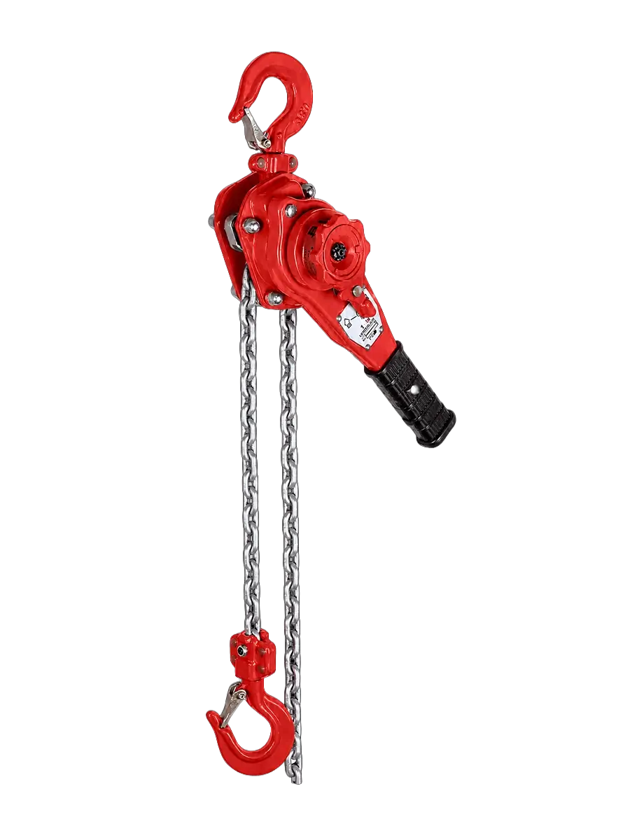 VQ Red Beast lever hoist with Grade 100 load chain and top and bottom hooks