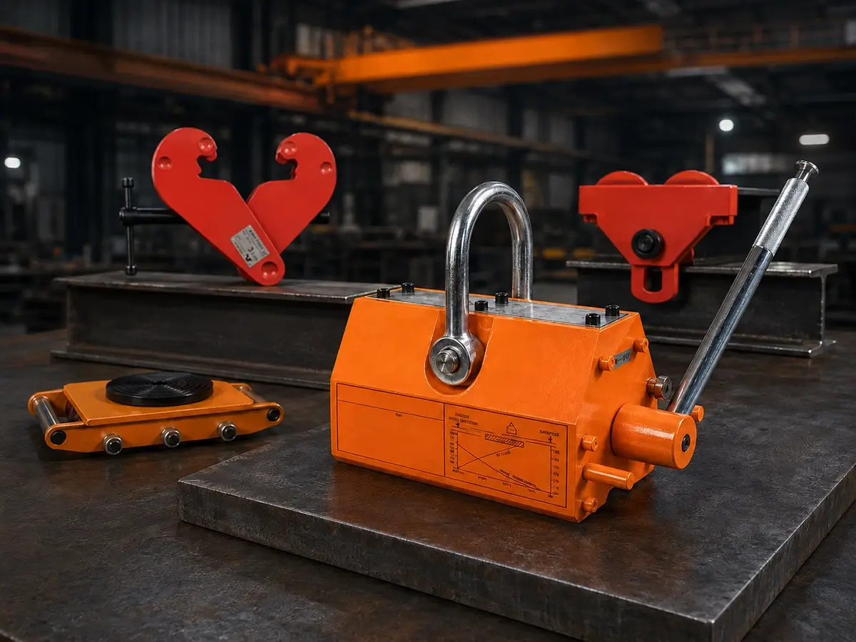 VGD magnetic lifter, beam clamp, trolley and machinery skate